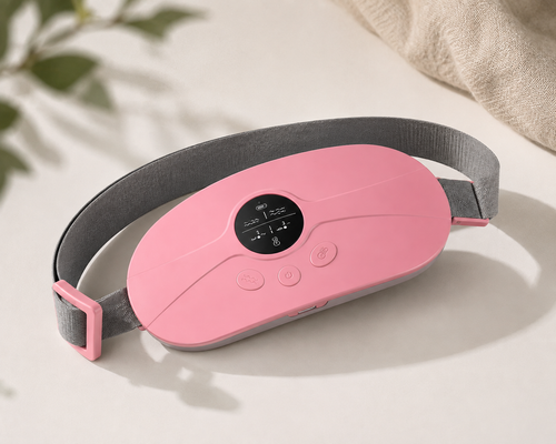 Electric Period Cramp Massager Vibrating Heating Belt for Menstrual Colic  Waist Stomach Abdominal Warm Palace Belt